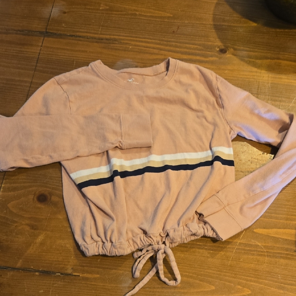 Hollister Pink Sweatshirt with Stripes